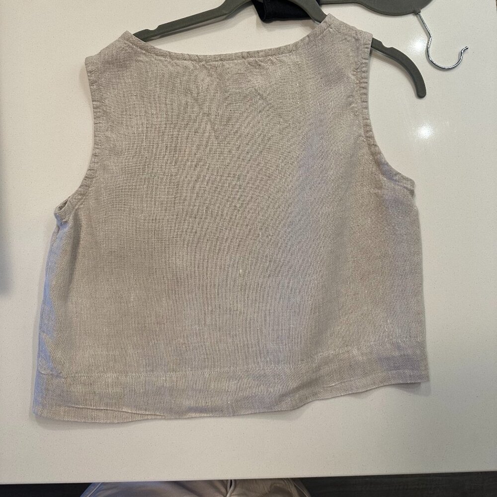 Elizabeth Suzann Petra Crop Midweight Linen // Size S - Flax - Picture 3 of 3